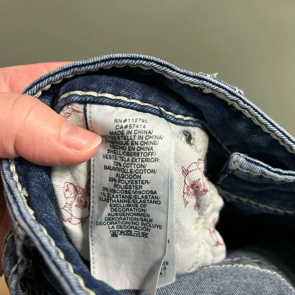 True religion Jennie Big T Mid Rise Curvy Skinny Jean flap pockets Y2K - Picture 8 of 15